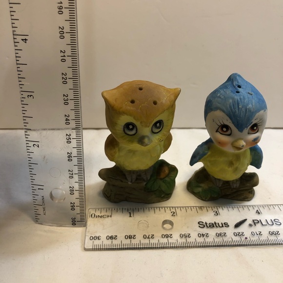 Vintage Owl and Blue Bird Salt and Pepper Shakers - Picture 2 of 10